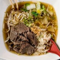 Beef Stew Noodle Soup · Beef stew noodle w/bean sprout, bok choy, green onion & cilantro.