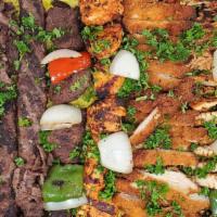 Combo #3 - Serves 6-7 Persons · 4 beef kafta skewers, chicken cream chops, 1 beef kebab skewer, 1 chicken kebab skewer, chic...