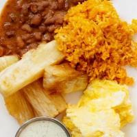 Two Eggs Plate · Two Eggs Fried or Scrambled, Yuca & One House Side