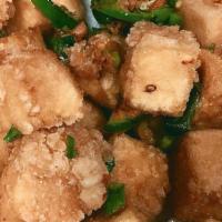 Deep Fried Tofu W/ Minced Meat & Egg / 琵琶豆腐 / Đậu Hũ Chiên Giòn Thịt Bằm Sốt · 