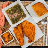 Collards ＆ Kales  · (16 OZ) of Slow-Cooked Collards and Kales Greens with Smoke Turkey