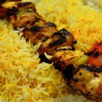 Chicken Shish Kabob And Rice · 