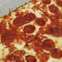 Original Sicilian Square (12-Piece Pizza) · Cheese and 1 topping. $3.00 for each additional topping.