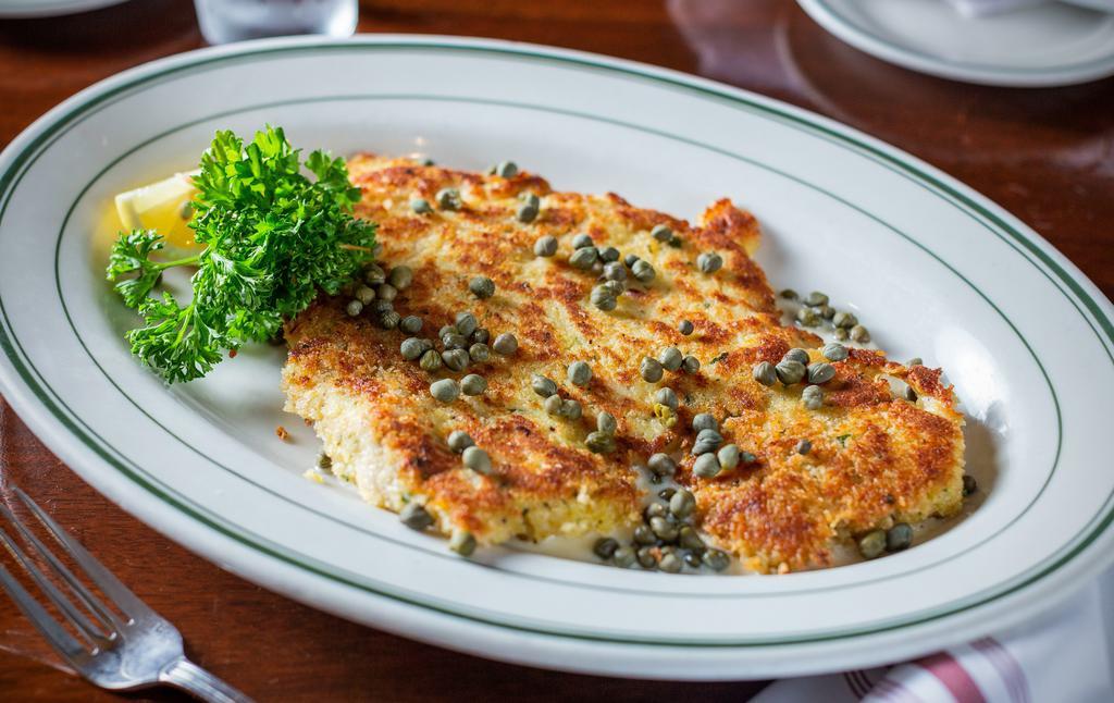Pounded Chicken A La Sima · chicken breast, lemon butter, capers