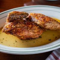 Mahogany Roasted Chicken · soy and herb marinade