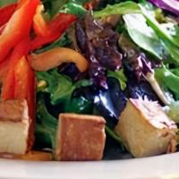 Spa Salad · organic spring greens | Rosewood organic tofu | beet | carrot red pepper | cucumber | edamam...