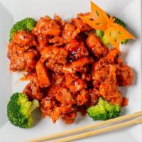 General Tso'S Chicken · Deep Fried Chunks of Chicken Glazed in a Sweet, Savory Sauce with Spicy