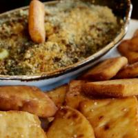 Spinach & Artichoke Dip · cheese blend + artichoke hearts + crisp pita bread