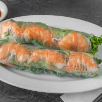 Thai Basil Springroll (2) · Wrapped inside rice paper wrappers, these salad rolls are stuffed with steamed shrimps, gree...