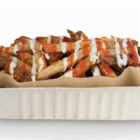 Buffalo Ranch Hand-Cut Fries. · Drizzled with Ranch and Buffalo Hot sauce