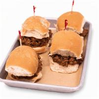 Sloppy Joe Sliders Appetizer · 4 sliders with a rich flavor and a kick!