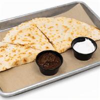 Southwest Quesadilla Appetizer · Colby-jack cheese blend, onions,. tomatoes, sour cream, salsa.