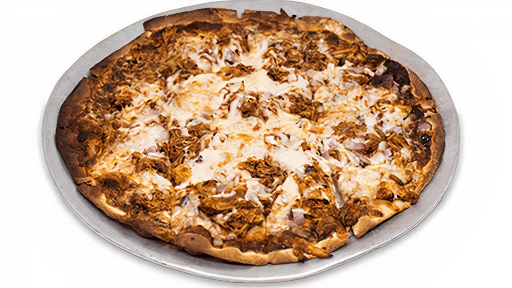 Bbq Chicken Pizza · BBQ Pulled Chicken, red onions with. Rich & Sassy® sauce.