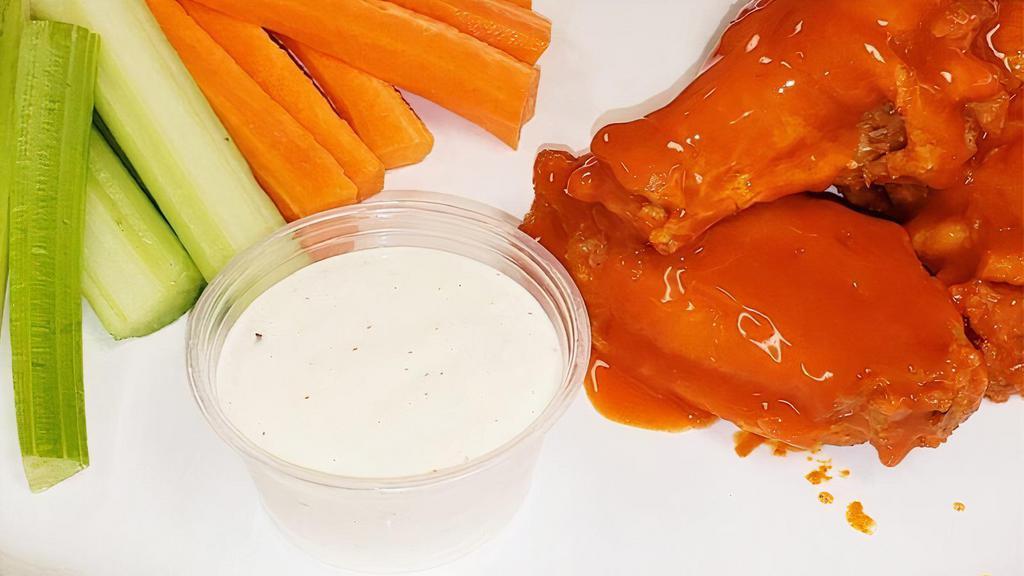 Jumbo Wings · Side of ranch, celery and carrots.