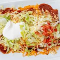 Enchiladas Super Rancheras · For the enchilada lover! Five different enchiladas: one beef, one chicken, one shredded beef...
