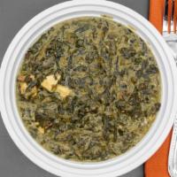 Palak Paneer · Gluten free. Vegan. Contains nuts and dairy.