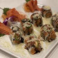 Sushi & Sashimi Combo 2 · 5 pcs sushi + 13 pcs sashimi + 1 Tuna roll or cali roll
