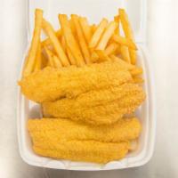 Catfish Fillet · (Swai) Served with Fries, Bread, and Coleslaw.
