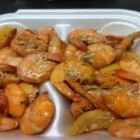 Garlic Butter Shrimp · 20 peeled shrimp shrimp served with 2 side dishes