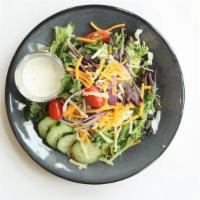 Midwest Greens Salad · spring mesclun mix / cheddar blend / cucumber / red onion / grape tomato / sunflower seeds /...