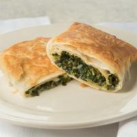Spinach · Feta and spinach wrapped in phyllo.