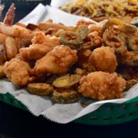Jalapeño Chicken & Fries · Hand Breaded Chicken with Jalapeños and Fries, or sub Onion Rings, Tater Tots, Okra or any R...