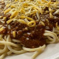 2 Way · Spaghetti and chili.