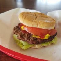 Hamburger · A quarter-pound beef hamburger, served on a hamburger bun with your choice of condiments.