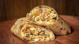 Hot & Spicy Burrito · Flour tortilla filled with chicken, beef, beans, and rice, then covered with chorizo, salsa ...