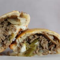Philly Cheesesteak · Thinly-sliced Beef, Green Peppers, Onions, and Provolone Cheese. SUGGESTED SAUCE: SRIRACHA O...