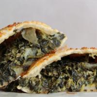 Spinach & Feta Cheese · Chopped Spinach, Parmesan & Feta Cheese, Diced Onions, and a dash of Nutmeg. SUGGESTED SAUCE...