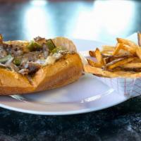 Philly Cheesesteak · Sautéed green peppers, onions, and mushrooms with mayo.