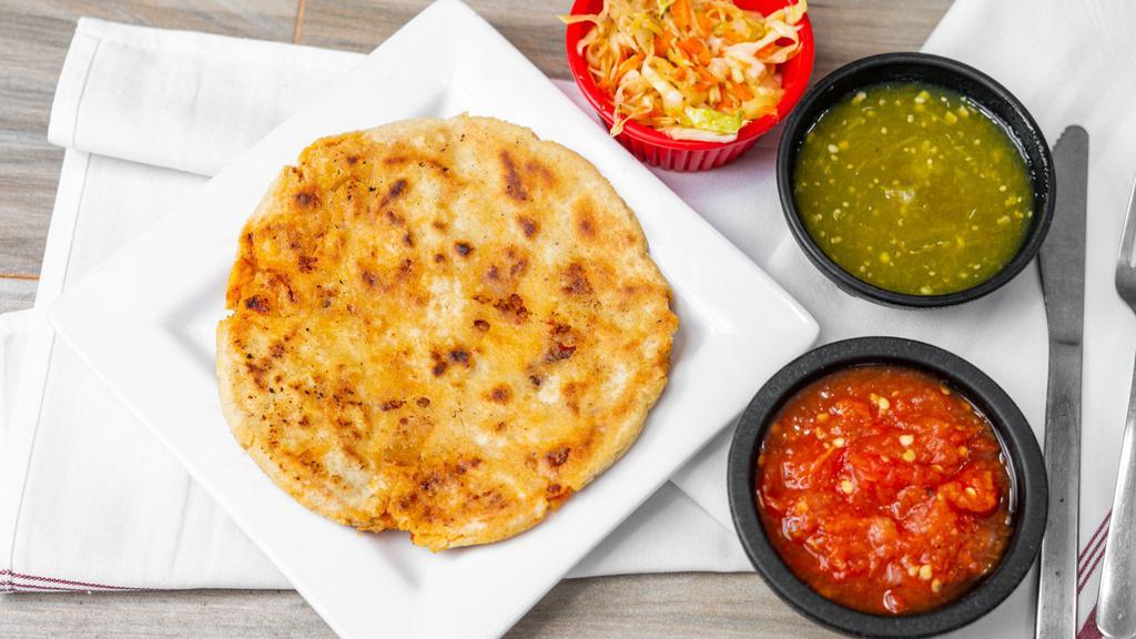 Pupusas · Pupusas are a must! All accompanied with the chef's curtido salad on the side. Please add a note if you will not want curtido.