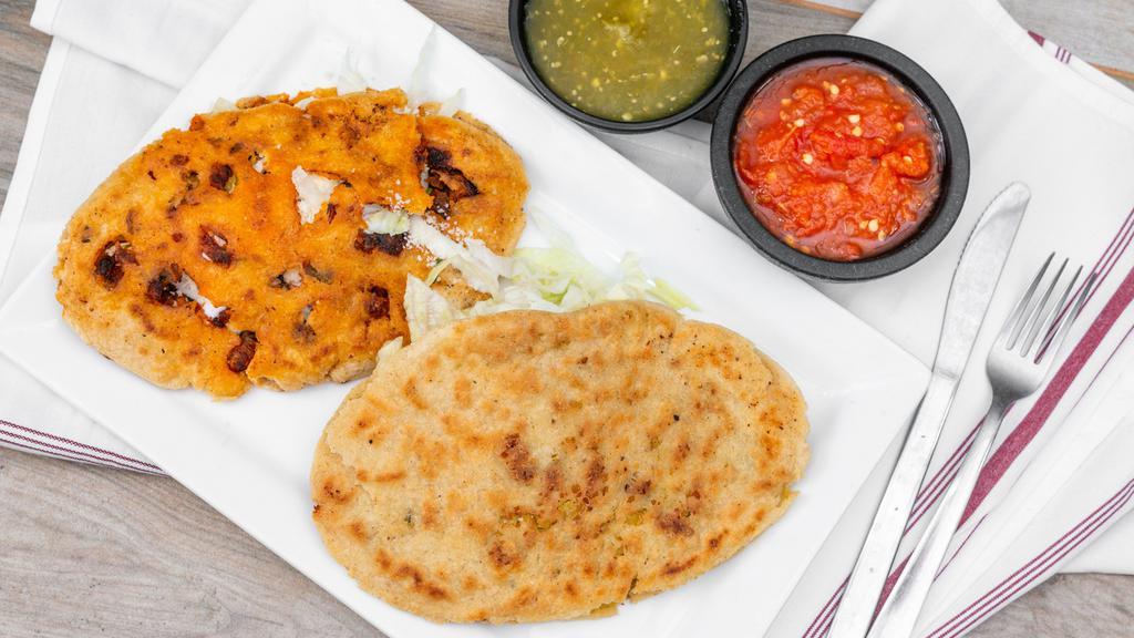 Gorditas · Gorditas are prepared with cilantro, onions, sour cream, cheese and lettuce. Please add a note if you'd like any of the toppings removed.