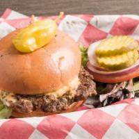 Burgerburger · 50/50 blend of ground beef and brisket, seasoned and broiled to perfection, topped with aged...