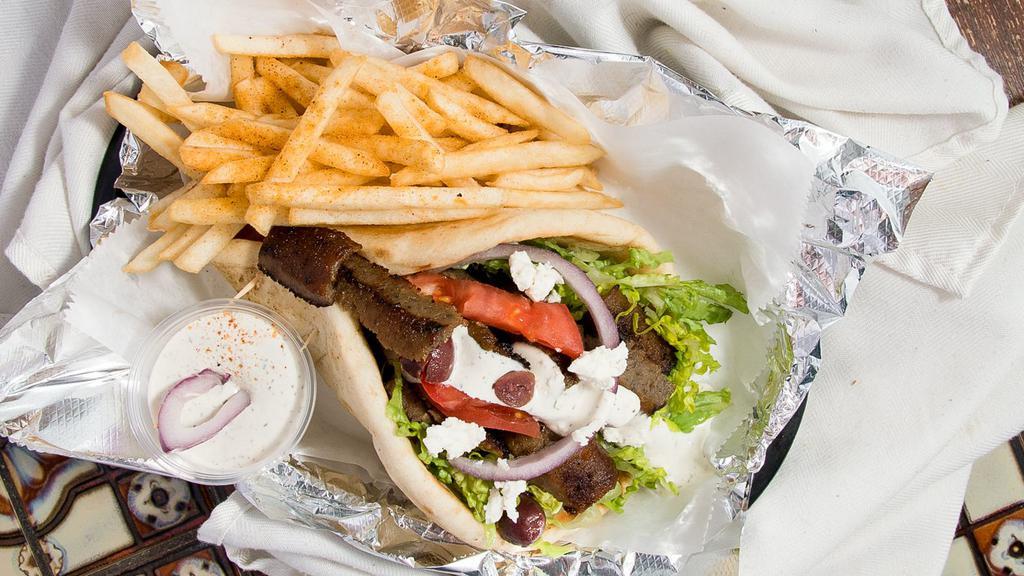 Super Gyro · Lettuce, onions, tomatoes, and tzatziki sauce.