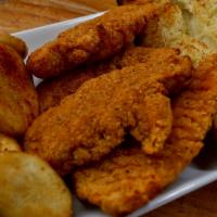 Chicken Finger Combos · Chicken fingers are served with a side of our crispy French fries  and one dipping sauce of ...