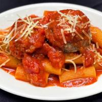 Kid'Ohs Meatballs And Rigatoni · Rigatoni Pasta with Beef Meatballs.