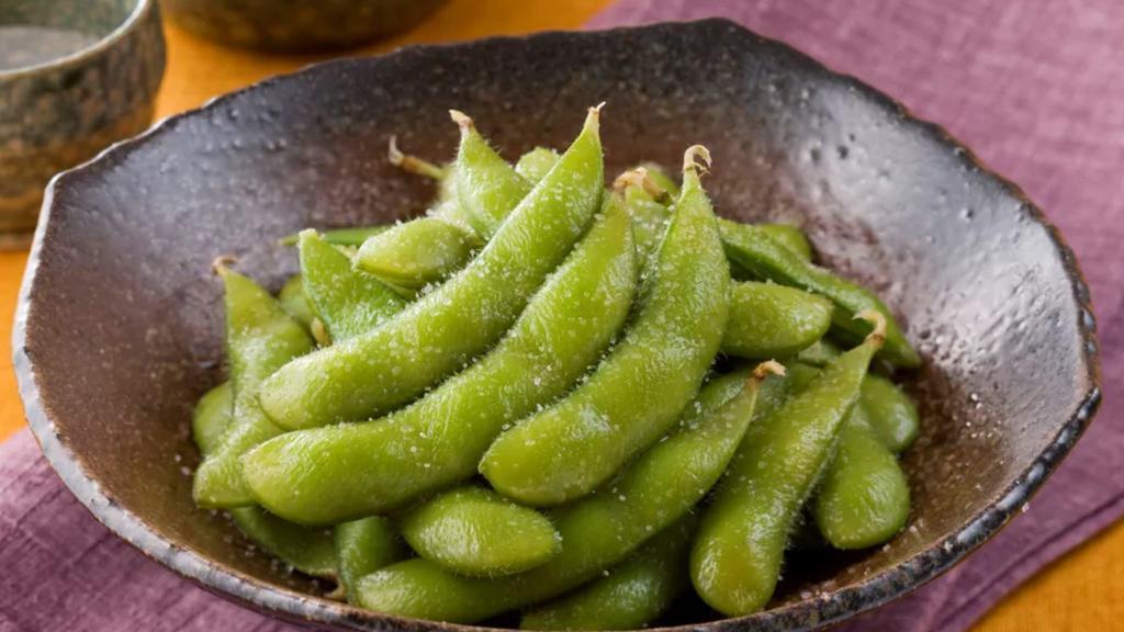 Edamame · Broiled soybeans, lightly salted.