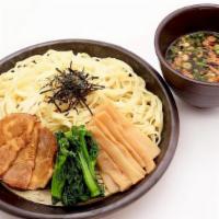 Tsukemen Shoyu Traditional · つけ麺 Broad, chewy noodles dipped into extra strong, flavorful broth. After eating the noodles...