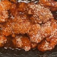 Sesame · Very popular. Honey glazed, breaded, lightly fried, chicken, beef or shrimp cooked to perfec...