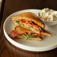Wild Fork B.L.T · Applewood smoked bacon, lettuce, tomato, and chipotle aioli, on wheat. add avocado and an eg...