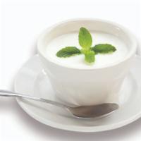 Yogurt Cucumber Salad · Diced cucumber and garlic in mint seasoned homemade yogurt.