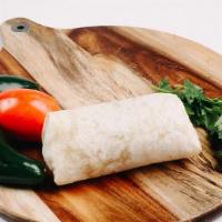 The Dinky. · Our idea of burrito that’s not too big and not too little. Filled with refried beans. rice, ...