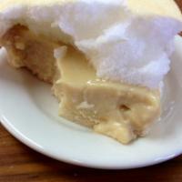 Homemade Butterscotch Meringue Pie · slice of homemade pie.