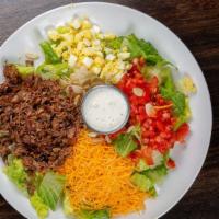 Gs Louise Salad · Chopped romaine lettuce mix with your choice of chopped brisket, pulled pork, or smoked turk...