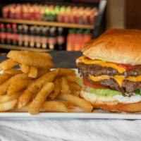 Double Cheeseburger · Comes with fries and drink.