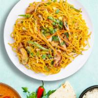 Chunky Chicken Chow Mein · Freshly boiled noodles, stir fried together with fried chicken thigh meat, soy sauce, chow m...