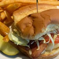 Grilled Chicken Sandwich · Charbroiled and served on a brioche bun. Served with hand-cut fries.