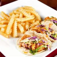 Yacht Club Tacos · (Order of 3) Breaded shrimp or fish served atop a corn tortilla. Topped with chipotle sauce ...